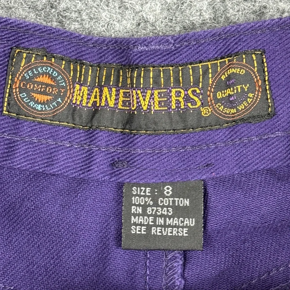 VTG NWT Maneuvers by Gitano High Waisted Baggy Denim Shorts - Mulberry Size 8